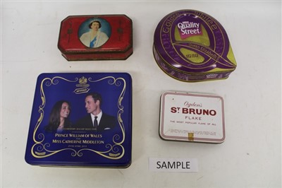 Lot 3569 - Three boxes of Vintage tins, including Royal commemoratives (3 boxes)