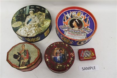 Lot 3569 - Three boxes of Vintage tins, including Royal commemoratives (3 boxes)