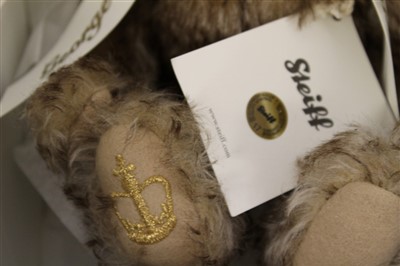 Lot 2784 - Steiff bears including Titanic Centenary Bear 663888, Royal Baby Windsor Bear 664267, Royal Buckingham Bear 662577, all boxed with certificates, Rotary Bear 661440 in canvas bag, Prince Charles Bea...