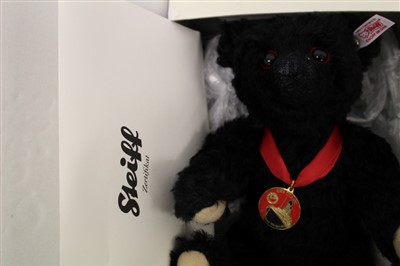 Lot 2784 - Steiff bears including Titanic Centenary Bear 663888, Royal Baby Windsor Bear 664267, Royal Buckingham Bear 662577, all boxed with certificates, Rotary Bear 661440 in canvas bag, Prince Charles Bea...
