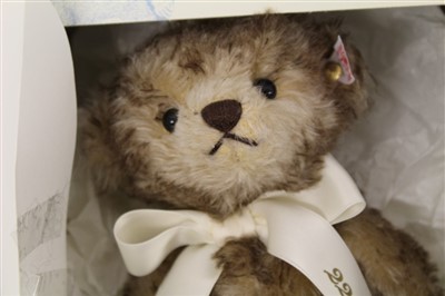 Lot 2784 - Steiff bears including Titanic Centenary Bear 663888, Royal Baby Windsor Bear 664267, Royal Buckingham Bear 662577, all boxed with certificates, Rotary Bear 661440 in canvas bag, Prince Charles Bea...