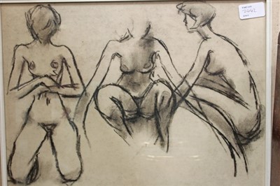 Lot 113 - Five framed and glazed drawings by Peter Collins 1923-2001 - nude studies