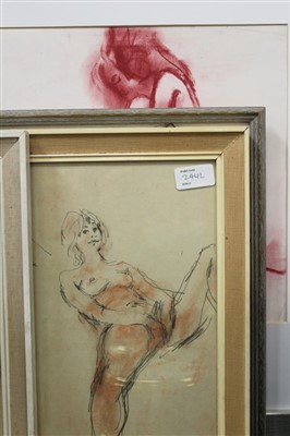 Lot 113 - Five framed and glazed drawings by Peter Collins 1923-2001 - nude studies