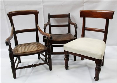 Lot 3575 - Three 19th century child’s chairs