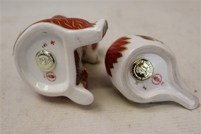 Lot 2085 - Two Royal Crown Derby bird and bear paperweights