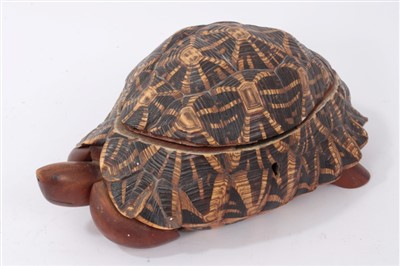 Lot 857 - Tortoise carapace caddy box