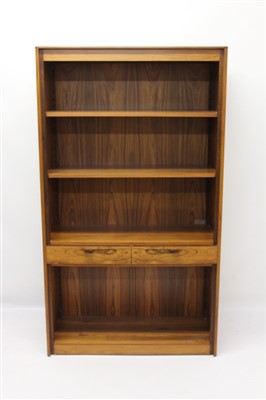 Lot 1714 - Vintage Scandinavian rosewood open bookcase