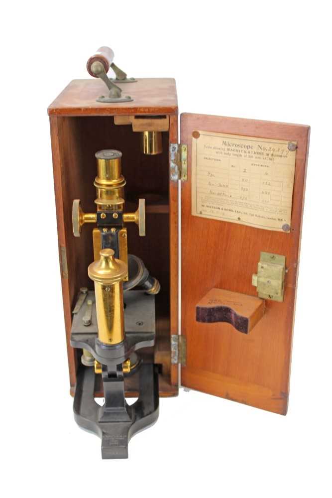 Lot 3665 - Early 20th century microscope