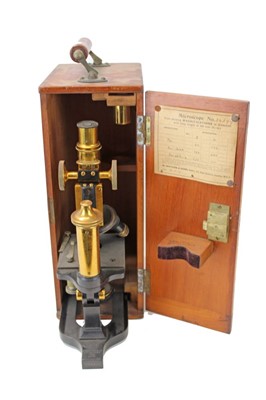 Lot 3665 - Early 20th century microscope