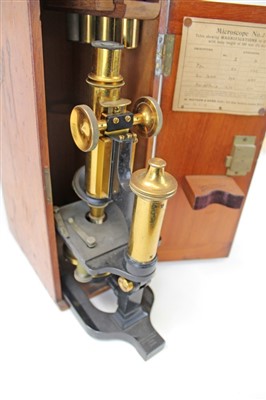 Lot 3665 - Early 20th century microscope