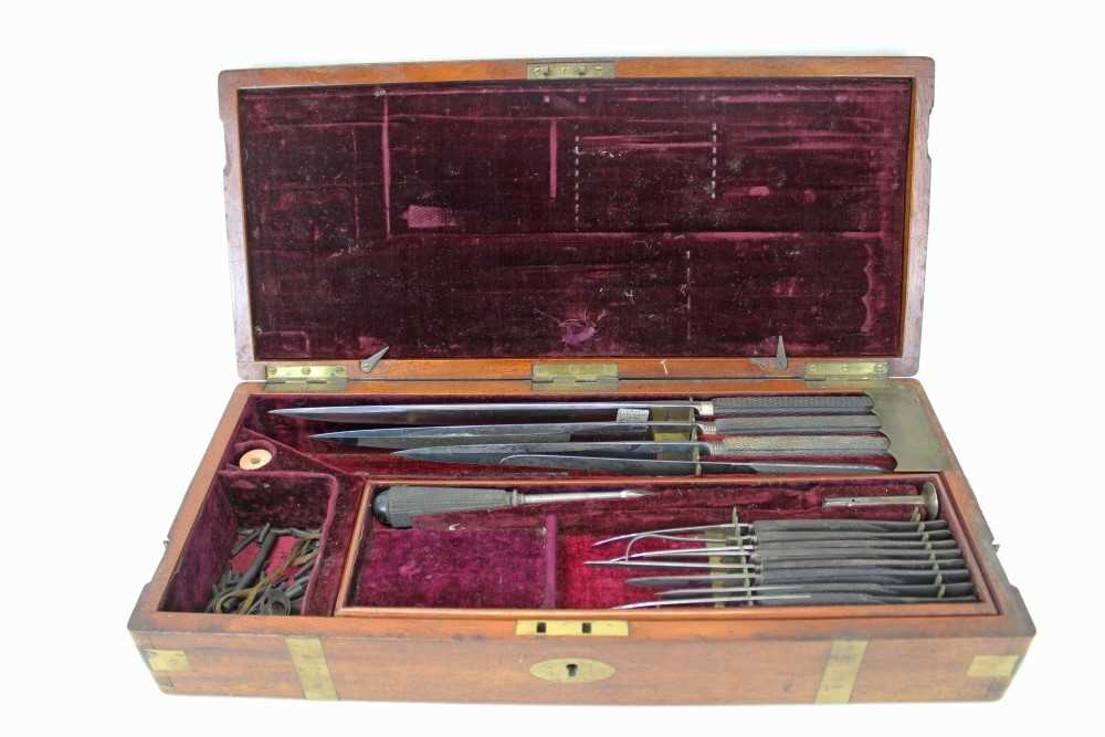 Victorian Operating Table Lot 3664 - Victorian surgical instruments in fitted