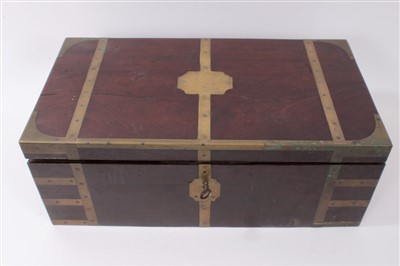 Lot 890 - Good early 19th century mahogany and brass bound writing slope