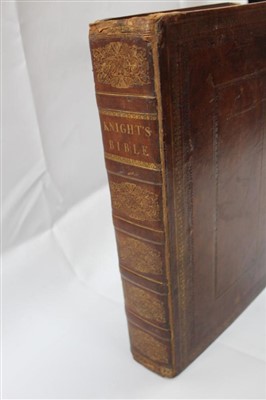 Lot 72 - Evangelical Family Bible  Knight & Brown 1814 Publisher Kelly London. Full Morocco leather binding.
