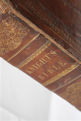 Lot 72 - Evangelical Family Bible  Knight & Brown 1814 Publisher Kelly London. Full Morocco leather binding.