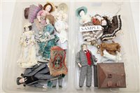 Lot 2707 - Antique and later dolls' house dolls and...