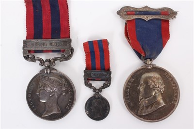 Lot 518 - Victorian India General Service Medal with one clasp- Burma 1885 - 87 named to Sergt. Major. T.J.H. Wilkins. Ind. Med. Service. , together with miniature Medal another medal and research