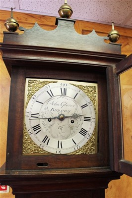 Lot 668 - John Glover of Bungay, 18th century longcase clock with square brass dial, in oak frame