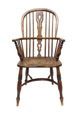 Lot 1364 - 19th Century Windsor elbow chair with crinoline stretcher