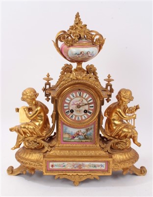 Lot 659 - 19th century French ormolu mantle clock