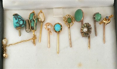 Lot 478 - Ten Victorian ans Edwardian stick pins