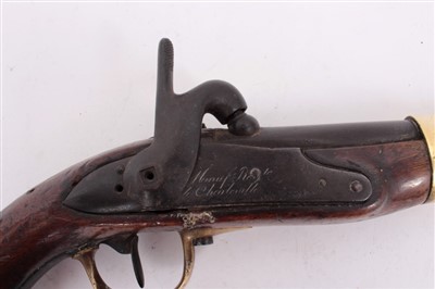 Lot 902 - French Napoleonic military Pistol, converted to percussion