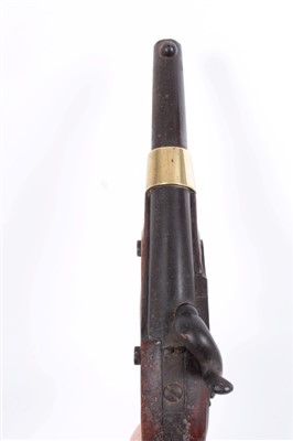 Lot 902 - French Napoleonic military Pistol, converted to percussion