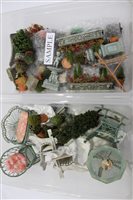 Lot 2708 - Dolls' house accessories - garden ornaments,...