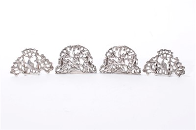 Lot 331 - Four silver menu holders with pheasants - Glasgow 1935