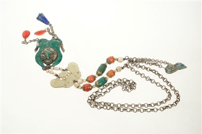 Lot 576 - Antique enamelled Chinese necklace