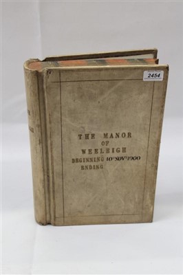 Lot 2454 - Vellum bound hand written ledger The Manor of Weeleigh. (Weeley in Essex) 1900-1930s.