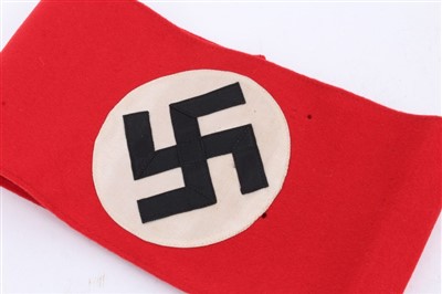 Lot 554 - Nazi party arm band with RZM paper label to interior numbered- 344672