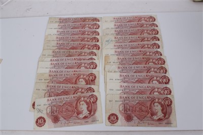 Lot 125 - G.B. mixed banknotes taken from circulation – mostly circa 1960s
