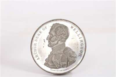 Lot 116 - World – medallions - white metal G.B. medallions comm. the death of The Duke of Wellington