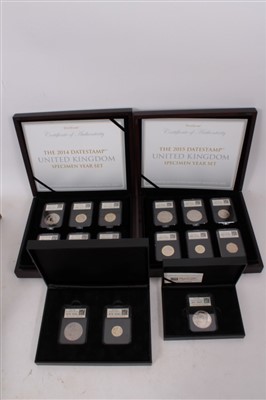 Lot 127 - G.B. mixed Westminster U.K. cupro-nickel limited edition ‘date stamp’ Specimen Year coin sets