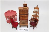 Lot 2710 - Dolls' house furniture - wooden miniature...