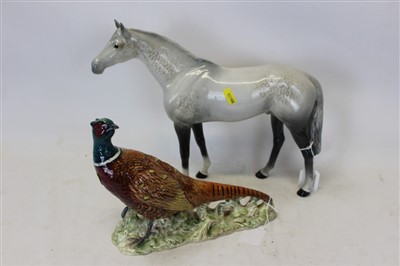 Lot 2103 - Beswick Dapple Grey horse and Beswick pheasant (2)