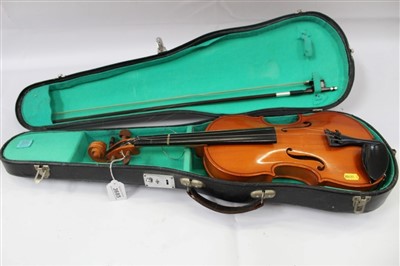 Lot 3685 - Andreas Zeller, Romania ¾ size violin with bow in case