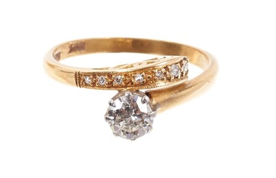 Lot 474 - Diamond single stone ring with a brilliant cut diamond estimated to weigh approximately 0.40cts