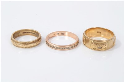 Lot 3281 - Three gold (18ct) rings