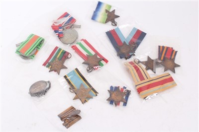 Lot 522 - Collection of Second World War Campaign Medals, comprising 1939 - 1945 Star (x2), Africa Star (x2) Italy Star (x2) France and Germany Star, Atlantic Star, Burma Star, Pacific Star, Air Crew Europe...