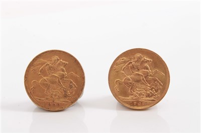 Lot 181 - G.B. Edward VII gold Sovereigns (x 2)