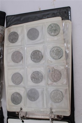 Lot 190 - G.B. two coin albums containing mixed silver and base metal coinage