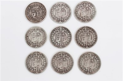 Lot 195 - G.B. mixed Victoria J.H. silver Half Crowns (x 9)