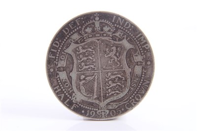 Lot 198 - G.B. Edward VII silver Half Crown 1905 (Rare)