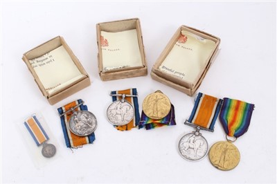 Lot 539 - First World War Pair, comprising War and Victory Medals named to 33328 PTE. A.L. Hunt. R. FUS., together with two War medals, one named to 34553 GNR. B.L. Barrett. R.A., the other name erased, a...