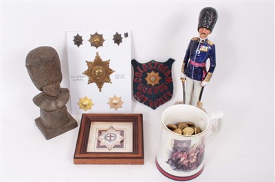 Lot 548 - Coldstream Guards interest- Group of various items to include buttons, badges, commemorative ceramics and other items