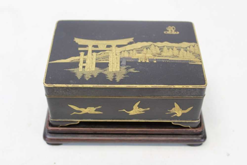 Lot 3534 - Mid-20th century Japanese steel damascene box