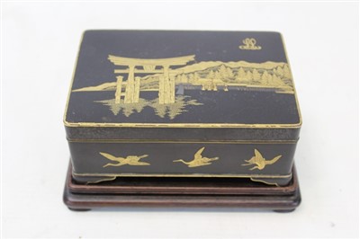 Lot 3534 - Mid-20th century Japanese steel damascene box