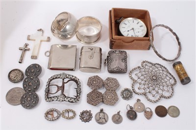 Lot 3248 - Group silver and white metal costume jewellery and bijouterie