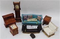 Lot 2712 - Dolls' house items - including sofa, tapestry...